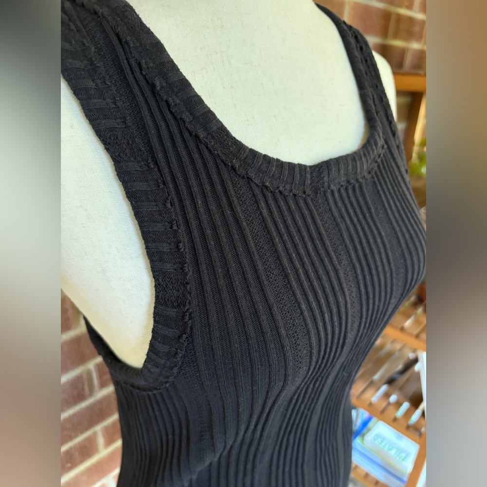 Anthropologie Black Ribbed Camisole size medium - Picture 2 of 5